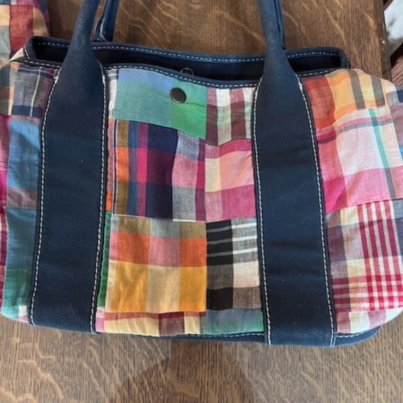 JCrew canvas and cotton tote with matching bag - Picture 2 of 7